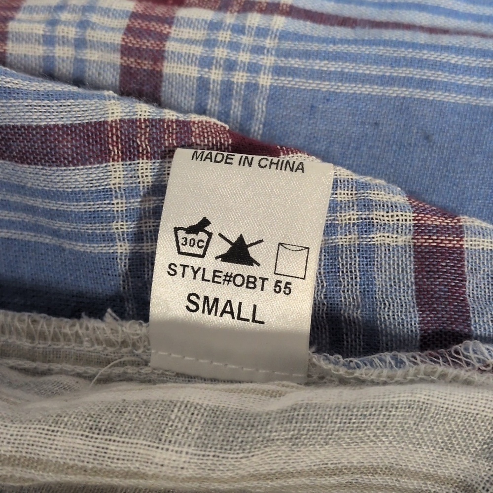 Plaid Patchwork Cotton Blend Button-Up Shirt Size Small, Coastal Grandma, Preppy - Picture 6 of 7